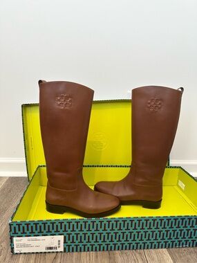 Tory Burch Brown Tall Leather Riding Boots